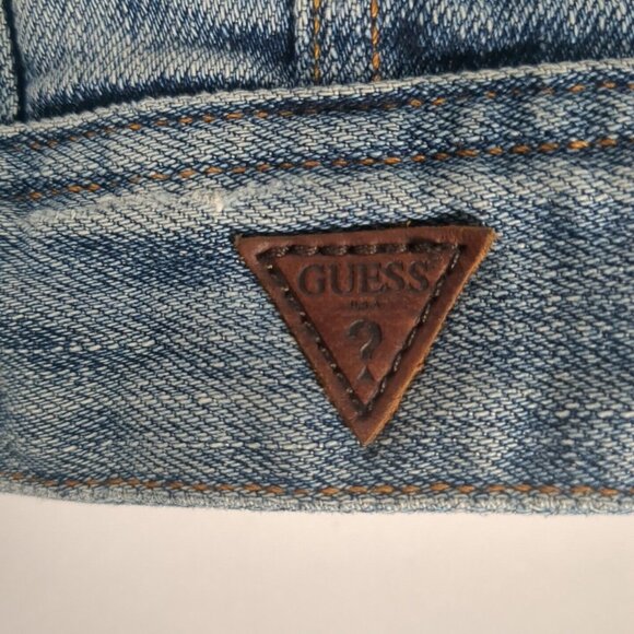 Guess Small Dillon Distressed Ripped Denim Blue Jean Jacket Medium Wash Adult - Picture 7 of 14